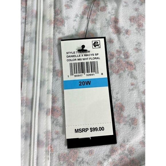 Danielle Bernstein‎ White Red Rose  Midi Slit Dress 20W NEW - Picture 9 of 9